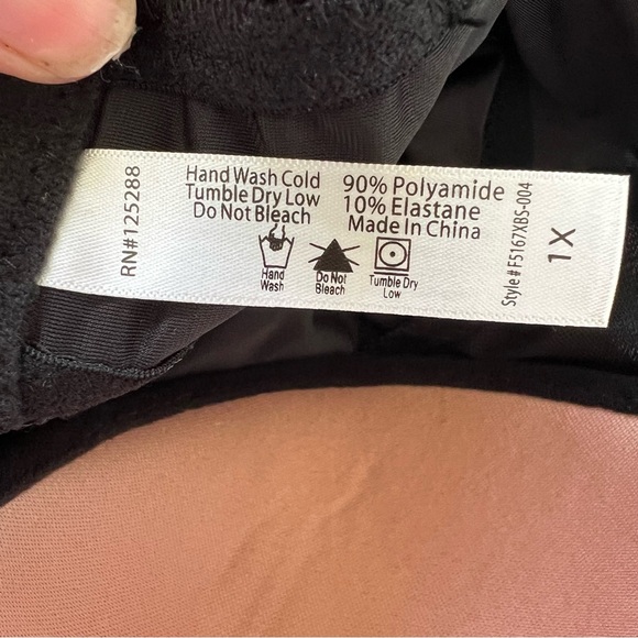 French Affair Black Lace & Nude One-Piece Sexy Lingerie Bodysuit Size 1X NEW - Picture 5 of 6